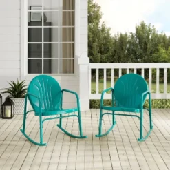 Griffith Set Of 2 Metal Rocking Chairs - Crosley -Deals Patio Elegance Store GUEST 46aed1d5 dd03 4f65 b804 759f3be8af5e