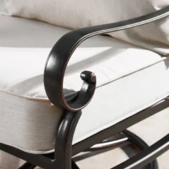 5pc Set With 44" Outdoor Aluminum Round Fire Table & 4 Deep Seating Swivel Rocking Chairs & Wind Blocker Lid - Oakland Living -Deals Patio Elegance Store GUEST 4802193c 55b0 4b49 b4ff 3728e316621d 1