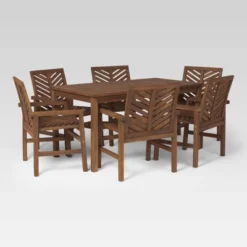 7pc Slatted Chevron Acacia Patio Dining Set - Saracina Home 24 7pc Slatted Chevron Acacia Patio Dining Set - Saracina Home -Deals Patio Elegance Store GUEST 4871da67 cad9 4005 bad1 36caadb12835