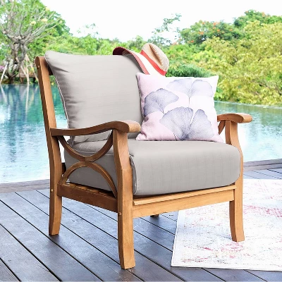 Cambridge Casual Abbington Teak Outdoor Patio Arm Chair With Cushion 9 Cambridge Casual Abbington Teak Outdoor Patio Arm Chair With Cushion - Image 9