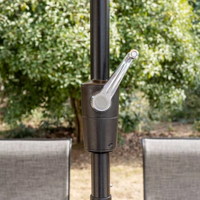 8pc Outdoor Dining Set With Metal Slat Top Table & Wrought Iron Chairs - Black/Beige - Captiva Designs 10 8pc Outdoor Dining Set With Metal Slat Top Table & Wrought Iron Chairs - Black/Beige - Captiva Designs - Image 10