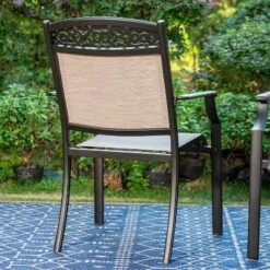 7pc Outdoor Dining Dining Set With Metal Slat Top Table & Cast Aluminum Chairs - Captiva Designs -Deals Patio Elegance Store GUEST 4a77c5ed 2711 40c7 8129 a8f67812de81
