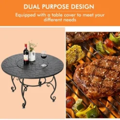Costway 35.5'' Patio Fire Pit Dining Table Charcoal Wood Burning W/ Cooking BBQ Grate 13 Costway 35.5'' Patio Fire Pit Dining Table Charcoal Wood Burning W/ Cooking BBQ Grate -Deals Patio Elegance Store GUEST 4adb1e5d 2a32 4c6c a94d f100bcce440b