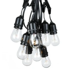 Novelty Lights Edison Outdoor String Lights With 15 Suspended Sockets Black Wire 48 Feet -Deals Patio Elegance Store GUEST 4c54ff19 ca80 4e84 a8c1 df76f3774f4c