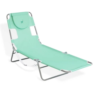 Ostrich Lightweight Portable Chaise Folding Sunbathing Poolside Beach Chair With Outdoor Adjustable Recliner Lounge Pool Chair, Teal 2 Ostrich Lightweight Portable Chaise Folding Sunbathing Poolside Beach Chair With Outdoor Adjustable Recliner Lounge Pool Chair, Teal - Image 2