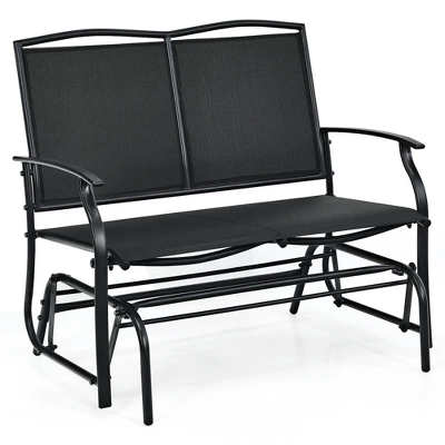 Costway Patio Glider Rocking Bench Double 2 Person Chair Loveseat Garden GreyBlack 1 Costway Patio Glider Rocking Bench Double 2 Person Chair Loveseat Garden GreyBlack
