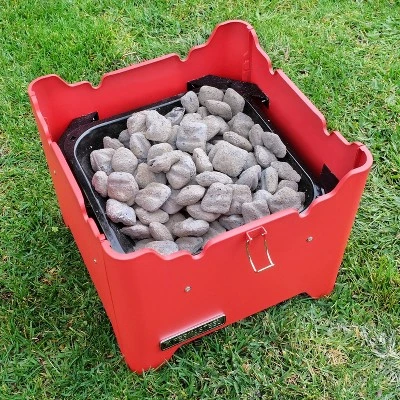 Permasteel Square Portable Charcoal Grill PG-40C10-RD - Red 8 Permasteel Square Portable Charcoal Grill PG-40C10-RD - Red - Image 8