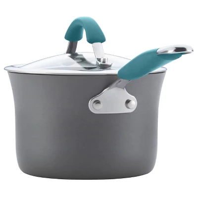 Rachael Ray Cucina 3qt Hard Anodized Nonstick Saucepan With Lid Blue Handles 1 Rachael Ray Cucina 3qt Hard Anodized Nonstick Saucepan With Lid Blue Handles