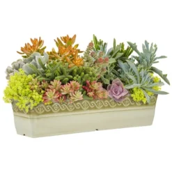 Classic Home And Garden Corinthian Trough Rectangular Resin Indoor Outdoor Planter Boxes
