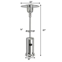 Costway 87'' Tall Patio Propane Heater 48,000 BTU W/Table & Wheels Silver -Deals Patio Elegance Store GUEST 503400a1 fc18 48f4 aaae d65255ba10bd