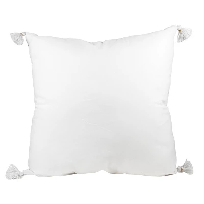 Tan & Black Tick Stripe 30X30 Oversized Filled Outdoor Pillow - Foreside Home & Garden 2 Tan & Black Tick Stripe 30X30 Oversized Filled Outdoor Pillow - Foreside Home & Garden - Image 2