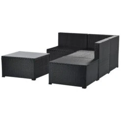 5pc Wicker Patio Sectional Seating Set With Cushions - Black/Blue - GODEER 38 5pc Wicker Patio Sectional Seating Set With Cushions - Black/Blue - GODEER -Deals Patio Elegance Store GUEST 52865af0 46b8 4342 bb2d 061124d9e08f