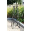 67" Tall Iron Lattice Obselisk Garden Trellis Graphite Powder Coat Finish - Achla Designs