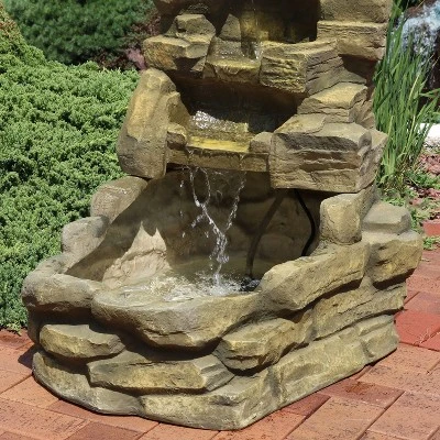 Sunnydaze Decor Sunnydaze 37"H Electric Fiberglass Stone Falls Waterfall Outdoor Water Fountain 6 Sunnydaze Decor Sunnydaze 37"H Electric Fiberglass Stone Falls Waterfall Outdoor Water Fountain - Image 6