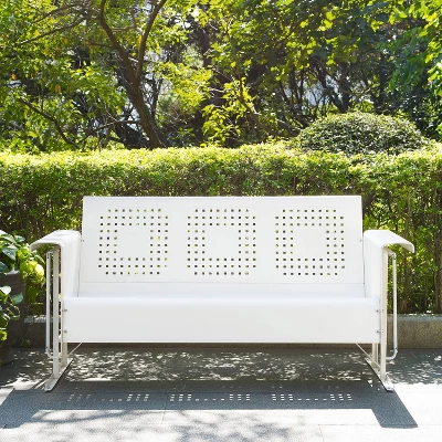 Bates Outdoor Sofa Glider - White - Crosley 2 Bates Outdoor Sofa Glider - White - Crosley - Image 2