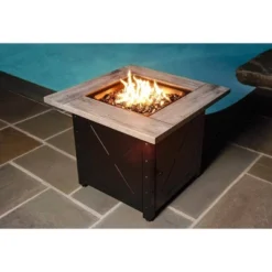 Endless Summer The Mason 30" Square LP Gas Fire Pit With Faux Wood Cement Resin Mantel Black 8 Endless Summer The Mason 30" Square LP Gas Fire Pit With Faux Wood Cement Resin Mantel Black -Deals Patio Elegance Store GUEST 546918ea 4040 4c6a b3e6 0a99766913db