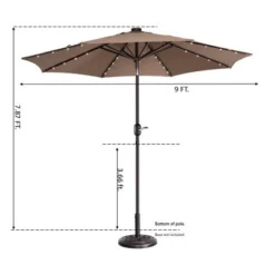 Nature Spring Patio Umbrella With LED Lights, 5-Position Vertical Tilt, 9' - Brown 9 Nature Spring Patio Umbrella With LED Lights, 5-Position Vertical Tilt, 9' - Brown -Deals Patio Elegance Store GUEST 54dd849e ecec 46ba ab26 e2117860ab7d