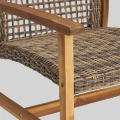 Augusta 5pc Wood & Wicker Chat Set With Fire Pit - Natural/Gray/Dark Gray - Christopher Knight Home -Deals Patio Elegance Store GUEST 5547e5b5 3d75 4c23 aa15 e24f2f9b22b9