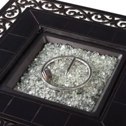 5pc Outdoor Dining Set With 42" Aluminum Square Damask Design Fire Table & Deep Seating Swivel Rocking Chairs - Oakland Living 18 5pc Outdoor Dining Set With 42" Aluminum Square Damask Design Fire Table & Deep Seating Swivel Rocking Chairs - Oakland Living -Deals Patio Elegance Store GUEST 554e06cd 1190 47b8 aec0 2c15d53594b0