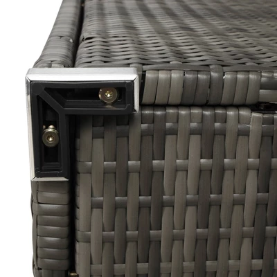 4pc Wicker Patio Conversation Set With Cushions - Gray/Beige - GODEER 17 4pc Wicker Patio Conversation Set With Cushions - Gray/Beige - GODEER - Image 17