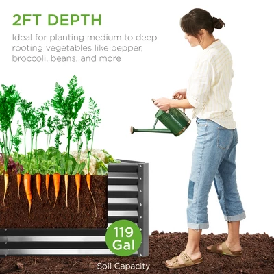 Best Choice Products 4x2x2ft Outdoor Metal Raised Garden Bed, Planter Box For Vegetables, Flowers, Herbs 1 Best Choice Products 4x2x2ft Outdoor Metal Raised Garden Bed, Planter Box For Vegetables, Flowers, Herbs