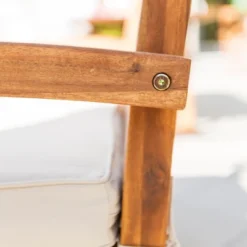 Acacia Wood X-Back Love Seat With Cushions Brown - Saracina Home -Deals Patio Elegance Store GUEST 55ed72cc a28a 447d 9d4f 8282777f0da0