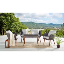 All-Weather Wicker Athens Outdoor Cocktail Table Brown - Alaterre Furniture -Deals Patio Elegance Store GUEST 572b9a08 901e 4ced bca4 e64276ee3ffd