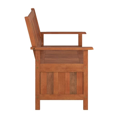 Outdoor Storage Bench - Natural - CorLiving 6 Outdoor Storage Bench - Natural - CorLiving - Image 6