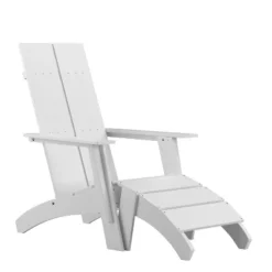 Flash Furniture Sawyer Modern All-Weather Poly Resin Wood Adirondack Chair With Foot Rest -Deals Patio Elegance Store GUEST 5a92e527 b35c 497f abf9 c35891f78932