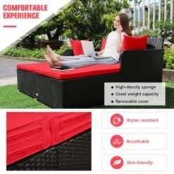 Tangkula Patio Rattan Daybed With 4 Pillows Cushioned Sofa For Outdoor 18 Tangkula Patio Rattan Daybed With 4 Pillows Cushioned Sofa For Outdoor -Deals Patio Elegance Store GUEST 5b7896a0 b31a 48b5 a996 1ba44f1d6e69