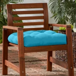 Sunbrella Outdoor Seat Cushion Aruba Blue - Kensington Garden