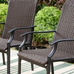 5pc Patio Dining Set With Rattan Arm Chairs & Square Net-Shaped Steel Table - Captiva Designs -Deals Patio Elegance Store GUEST 5ceee6ee f6ea 43e3 b2e7 b87938e287bd