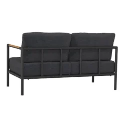 Flash Furniture Indoor/Outdoor Patio Loveseat With Cushions - Modern Aluminum Framed Loveseat With Teak Accent Arms -Deals Patio Elegance Store GUEST 5dccb1d9 45d4 4599 bb90 1110e7046b4a 1