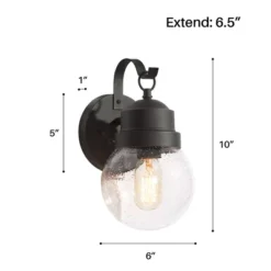 11" Metal/Glass Globe Outdoor Wall Lamp Black - LNC -Deals Patio Elegance Store GUEST 5dd5fbbd 6df5 4dfe 9126 464bccfce214