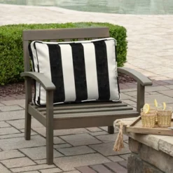 19" X 24" X 8" ProFoam Outdoor Plush Deep Seat Back Cushion Cabana Black - Arden Selections