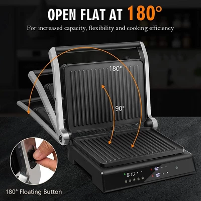Costway Electric Panini Press Grill 1200W Sandwich Maker With Independent Temperature Control & Removable Drip Tray 6 Costway Electric Panini Press Grill 1200W Sandwich Maker With Independent Temperature Control & Removable Drip Tray - Image 6