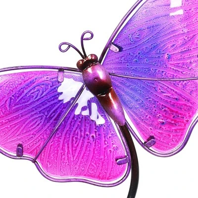4pk 26" Resin/Glass Butterfly Garden Stakes - Exhart 3 4pk 26" Resin/Glass Butterfly Garden Stakes - Exhart - Image 3