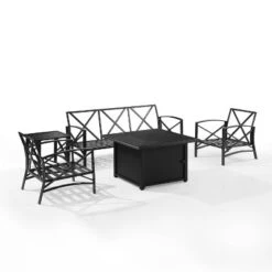 Kaplan 5pc Outdoor Sofa Set With Fire Table - Oatmeal - Crosley -Deals Patio Elegance Store GUEST 5f90e638 ce6d 4ad7 ac23 1234de80a6db