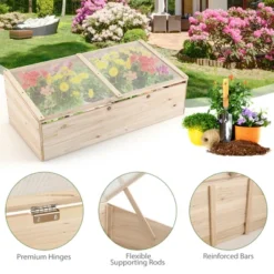Costway Wooden Cold Frame Greenhouse Flower Planter Raised Plants Bed Protection 16 Costway Wooden Cold Frame Greenhouse Flower Planter Raised Plants Bed Protection -Deals Patio Elegance Store GUEST 610ed969 1621 438c aa8d 67bfb2eafb9b