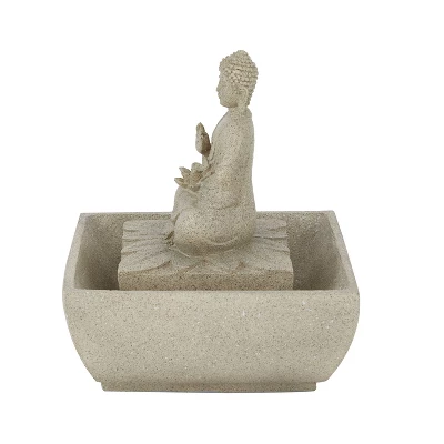 Resin Traditional Buddha Fountain Beige - Olivia & May 5 Resin Traditional Buddha Fountain Beige - Olivia & May - Image 5