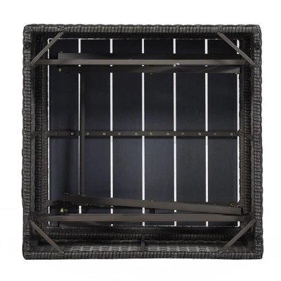 4pc Outdoor Wicker Rectangle Daybed With Canopy & Cushions - Gray - GODEER 13 4pc Outdoor Wicker Rectangle Daybed With Canopy & Cushions - Gray - GODEER - Image 13