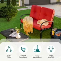 Costway 2PC Patio LoveSeat Coffee Table Furniture Set Bench W/ Cushions 15 Costway 2PC Patio LoveSeat Coffee Table Furniture Set Bench W/ Cushions -Deals Patio Elegance Store GUEST 62000b29 2686 4de4 b0f7 97373e9b4522