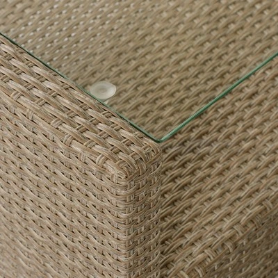 4pc Wicker Patio Conversation Set With Cushions - Beige/Brown - GODEER 15 4pc Wicker Patio Conversation Set With Cushions - Beige/Brown - GODEER - Image 15