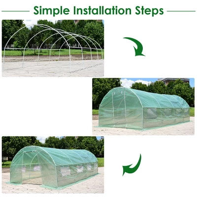 10'X6.5'X20' Walk-in Greenhouse Backyard Grow Tents Steel Frame 8 Windows 9 10'X6.5'X20' Walk-in Greenhouse Backyard Grow Tents Steel Frame 8 Windows - Image 9