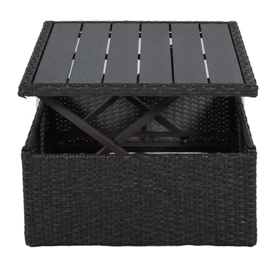 4pc Outdoor Wicker Rectangle Daybed With Canopy & Cushions - Gray - GODEER 15 4pc Outdoor Wicker Rectangle Daybed With Canopy & Cushions - Gray - GODEER - Image 15