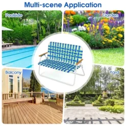 Costway 2-Person Folding Chair With Armrest 661 LBS Load Capacity For Camping Beach -Deals Patio Elegance Store GUEST 63bcf65a 0745 46cf 84ef a69d36357865