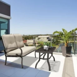 Costway 2 Pcs Patio LoveSeat Coffee Table Set Furniture Bench With Cushion -Deals Patio Elegance Store GUEST 63cc75ae 1a8b 483f ba5c c39abc9772c8