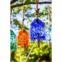 Evergreen Art Glass Speckle Turquoise Bell Chime -Deals Patio Elegance Store GUEST 63cd1004 0e9c 4bbb b2eb dbb5a2ad1eca