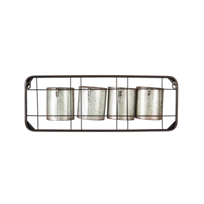 Evergreen Galvanized Metal Wall Pockets "LOVE" 2 Evergreen Galvanized Metal Wall Pockets "LOVE" - Image 2