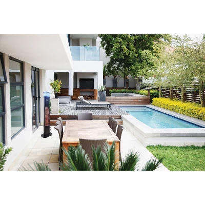 Freestanding Infrared Electric Outdoor Heater With Gold Tube & Speaker - Black - EnerG+ 2 Freestanding Infrared Electric Outdoor Heater With Gold Tube & Speaker - Black - EnerG+ - Image 2